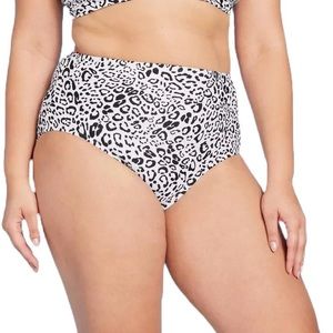 Kona Sol NWT High Waist Full Coverage Bikini Bottom Animal print size 14 16